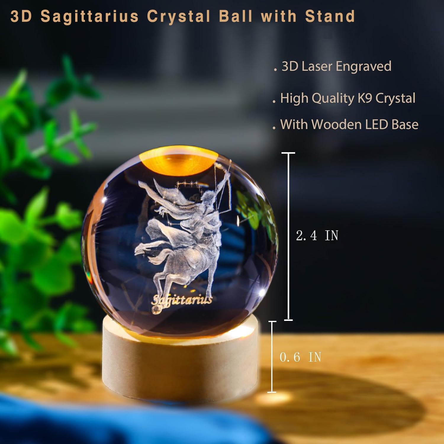 3D Sagittarius Crystal Ball wi - огляд і ціна Paper Weight Crystal