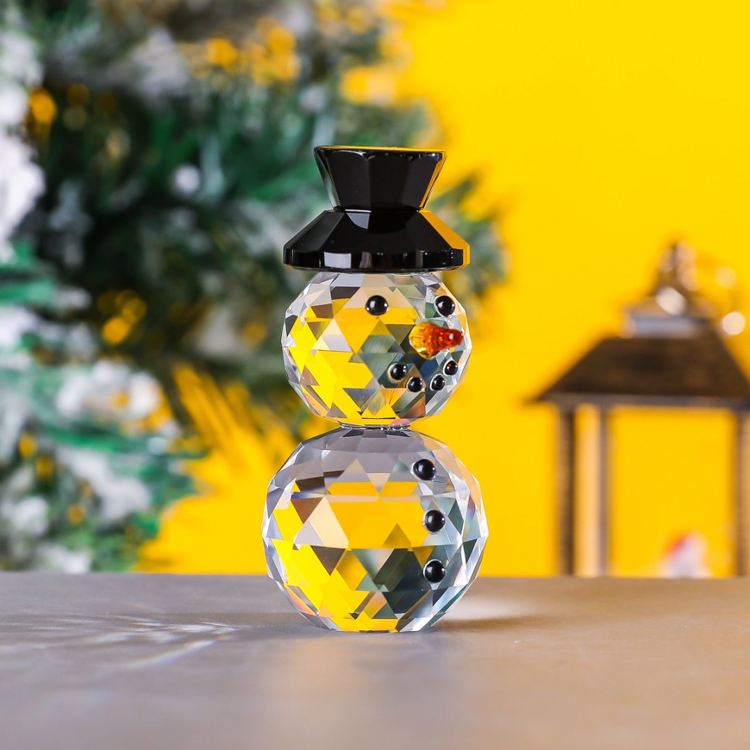 Crystal Black Hat Snowman Figu - огляд і ціна Paper Weight Crystal